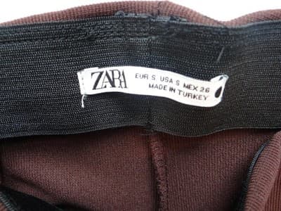 ZARA Women's Stretchy Brown Pants - Size S - Thumbnail 3
