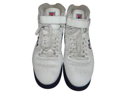 Fila Men's White High-Top Sneakers with Red and Navy Accents - Thumbnail 2