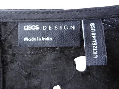 ASOS DESIGN Black Eyelet Peplum Top - Thumbnail 2