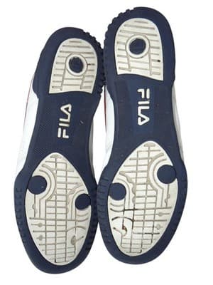 Fila Men's White High-Top Sneakers with Red and Navy Accents - Thumbnail 7