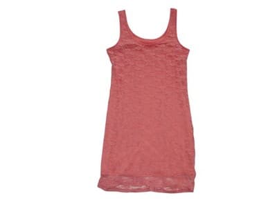 Elegant Coral Lace Dress - Thumbnail 2