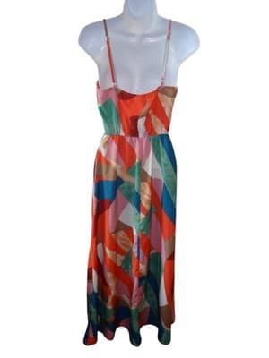 Colorful Abstract Pattern Maxi Dress - Size XS - Thumbnail 2