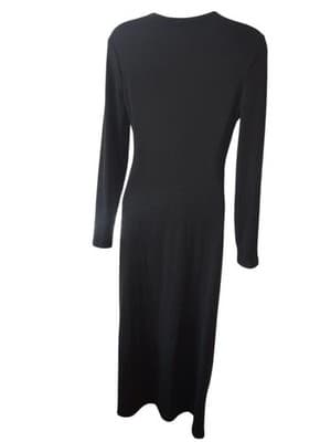 Women's Long Black Cardigan Dress - Size M - Thumbnail 3