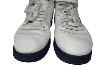 Fila Men's White High-Top Sneakers with Red and Navy Accents - Thumbnail 3