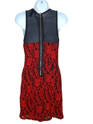 Material Girl Red Floral Lace Mini Dress - Thumbnail 2