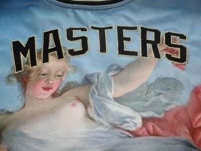 Artistic Print Short Sleeve Men's T-Shirt with 'Pablo' and 'Masters' Lettering - Thumbnail 5