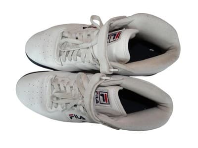 Fila Men's White High-Top Sneakers with Red and Navy Accents - Thumbnail 8