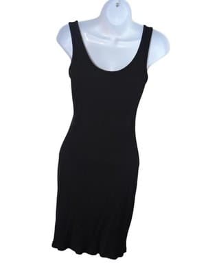 Ambiance Black Sleeveless Mini Dress with Button Detail - Thumbnail 2