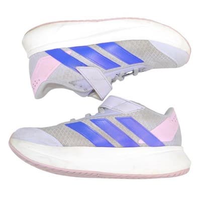 Adidas Duramo SL Lightmotion Kids Running Shoes Grey Purple Blue JS2802 Size 2 - Thumbnail 2