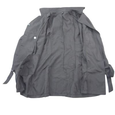 Womens Black Double Breasted Trench Coat XL Cuff Ties Mid Length Jacket - Thumbnail 2