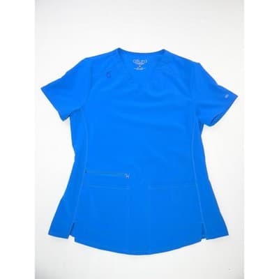 Allura by Cherokee Royal Blue Scrub Set V-Neck Top Small & Zip Jacket Medium - Thumbnail 8