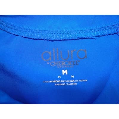Allura by Cherokee Royal Blue Scrub Set V-Neck Top Small & Zip Jacket Medium - Thumbnail 3
