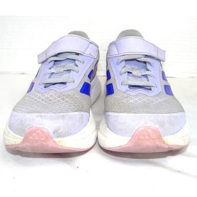 Adidas Duramo SL Lightmotion Kids Running Shoes Grey Purple Blue JS2802 Size 2 - Thumbnail 4