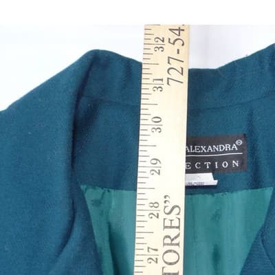 VTG Lauren Alexandra Collection Teal Wool Blazer Jacket Womens Size 14 USA Made - Thumbnail 6