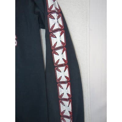 Vintage Bad Ass Choppers Long Sleeve Graphic T-Shirt Mens Black M Iron Cross - Thumbnail 7