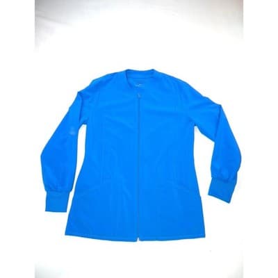 Allura by Cherokee Royal Blue Scrub Set V-Neck Top Small & Zip Jacket Medium - Thumbnail 2