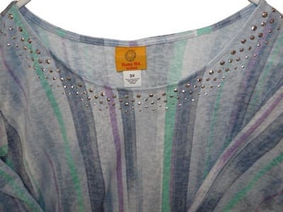Ruby Rd. Women's 3X Striped Studded Top - Thumbnail 2