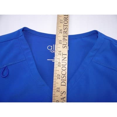 Allura by Cherokee Royal Blue Scrub Set V-Neck Top Small & Zip Jacket Medium - Thumbnail 12