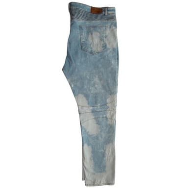 Mens Light Blue Acid Wash Skinny Jeans - Thumbnail 2