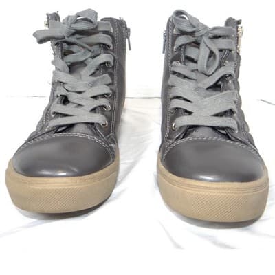 Juicy Couture Womens Grey Quilted High Top Sneakers Side Zip Shoes Size 6.5 - Thumbnail 5