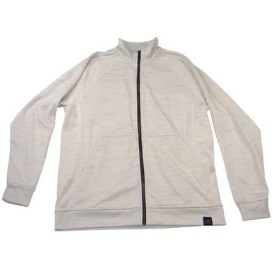 Adidas Mens Climalite Full Zip Track Jacket Gray Space Dye Mock Neck XL