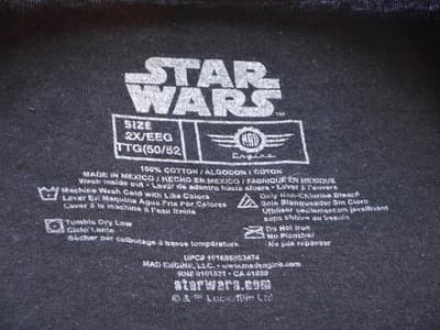 Star Wars Darth Vader Graphic Tee - 2X - Vintage Look - Thumbnail 4