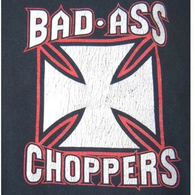 Vintage Bad Ass Choppers Long Sleeve Graphic T-Shirt Mens Black M Iron Cross - Thumbnail 4