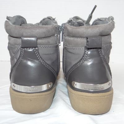 Juicy Couture Womens Grey Quilted High Top Sneakers Side Zip Shoes Size 6.5 - Thumbnail 6