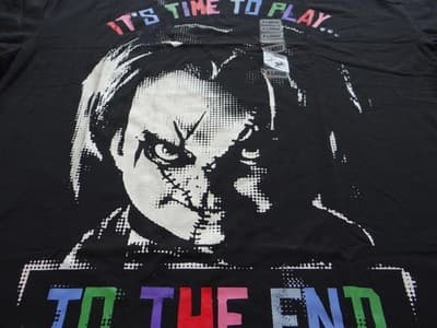 Chucky Graphic Black Men's T-Shirt - Thumbnail 4