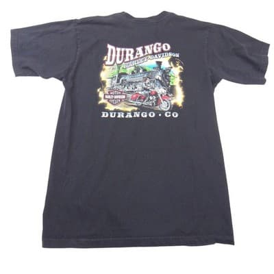 Harley-Davidson Big Logo Durango Colorado Steam Engine Graphic T-Shirt Black Lrg - Thumbnail 4