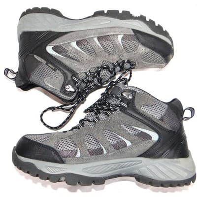 Khombu Mens Hiking Boots Gray Black Lace Up Mid Top Size 8 M - Thumbnail 2