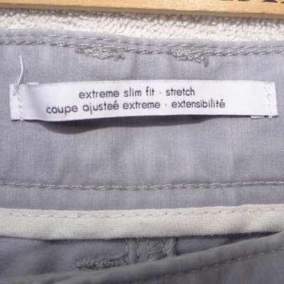 Calvin Klein Mens Extreme Slim Fit Stretch Pants Light Grey 34x32 Chinos - Thumbnail 3