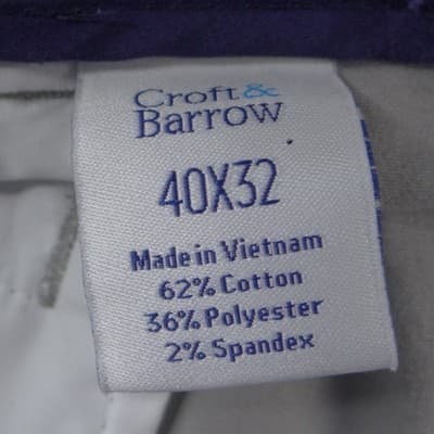 Croft & Barrow Mens Easy Care Classic Fit Grey Chino Dress Pants 40x32 Stretch - Thumbnail 2
