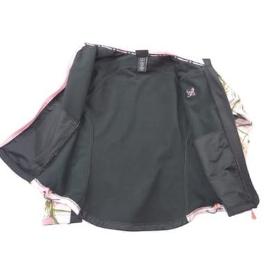 Bushmaster Womens XL Softshell Jacket Pink Realtree Camo Black Full Zip Fleece - Thumbnail 2