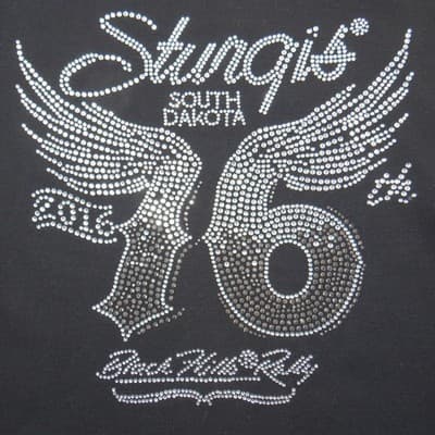 Biker Clothing Sturgis 76th Rally 2016 Rhinestone Tank Top Black XL Womens - Thumbnail 4