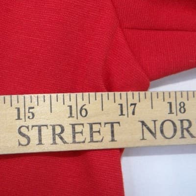 VTG Covington Womens Red Single Button Open Front Collarless Blazer Jacket Small - Thumbnail 5