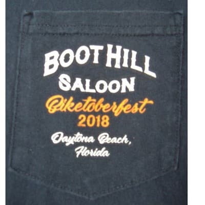 Boot Hill Saloon Biketoberfest 2018 Daytona Beach Black Pocket T-Shirt Mens M - Thumbnail 3