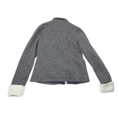 Ashley by 26 International Womens XL Marled Grey Sherpa Moto Jacket Zip Up - Thumbnail 3