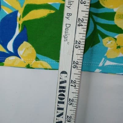 Ruby Rd Womens 3X Tropical Floral Print Short Sleeve Top Shirt Blue Yellow Green - Thumbnail 7