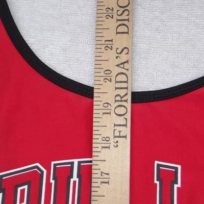 NBA Chicago Bulls Bodysuit Swimsuit Red High Cut Scoop Back Womens Medium - Thumbnail 7