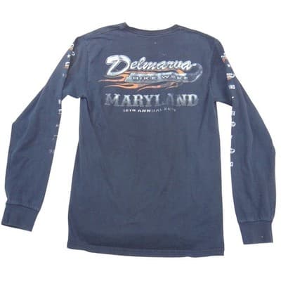 Fruit of the Loom Delmarva Bike Week 2018 Long Sleeve Shirt Mens Medium - Thumbnail 3