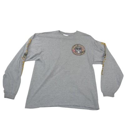 Bike Week 2016 Chase Authentics Mens Ocean City Long Sleeve Gray Skull Shirt M - Thumbnail 2