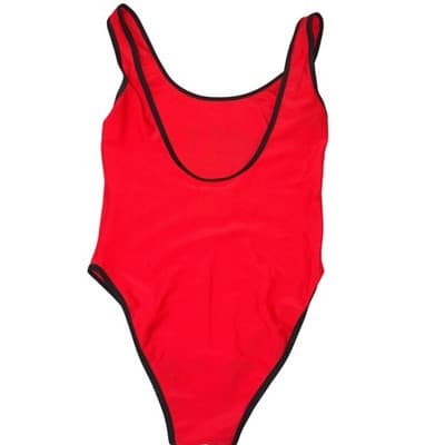 NBA Chicago Bulls Bodysuit Swimsuit Red High Cut Scoop Back Womens Medium - Thumbnail 4
