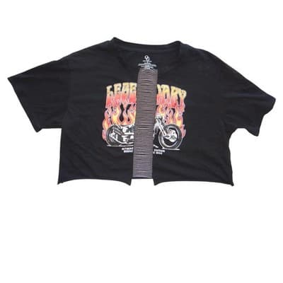Legendary Motorcycle Graphic Crop Top - Vintage Style