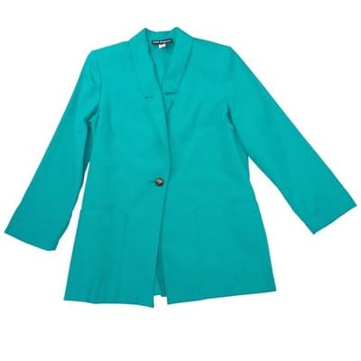 Sag Harbor Vintage Teal Green Blazer and Pleated Shorts Set Womens Large 90s - Thumbnail 2