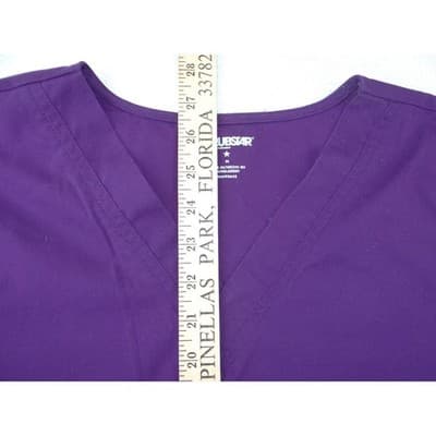 Scrubstar Womens Purple V-Neck Scrub Set Top and Cargo Pants Medium 33782 - Thumbnail 15