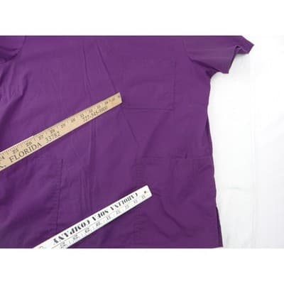 Scrubstar Womens Purple V-Neck Scrub Set Top and Cargo Pants Medium 33782 - Thumbnail 7