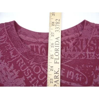 Vintage All-Over Graphic Mount Rushmore National Memorial TShirt Burgundy Men XL - Thumbnail 6