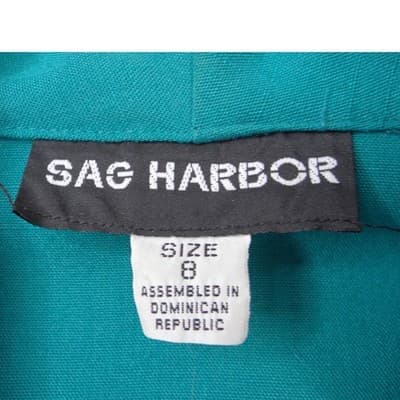 Sag Harbor Vintage Teal Green Blazer and Pleated Shorts Set Womens Large 90s - Thumbnail 4
