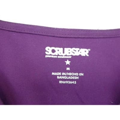 Scrubstar Womens Purple V-Neck Scrub Set Top and Cargo Pants Medium 33782 - Thumbnail 10
